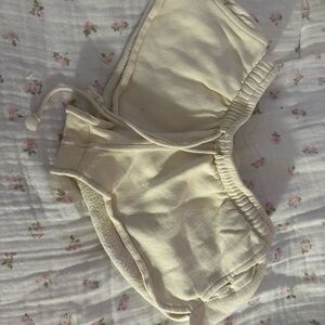 Brandy Melville Cream Drawstring Shorts